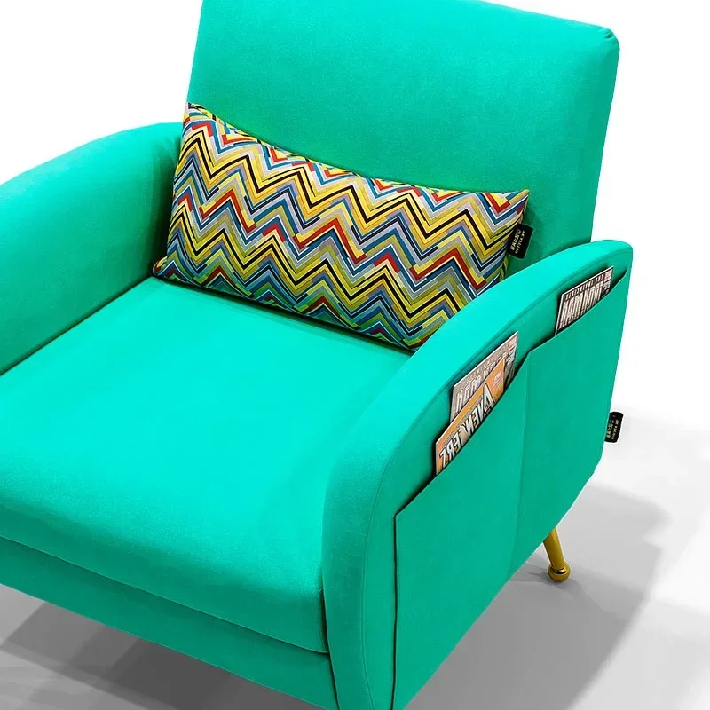 For Modern Fabric Velvet Small Sofa Chair Storage Bag Nordic Fashion Single Fabric Sofa