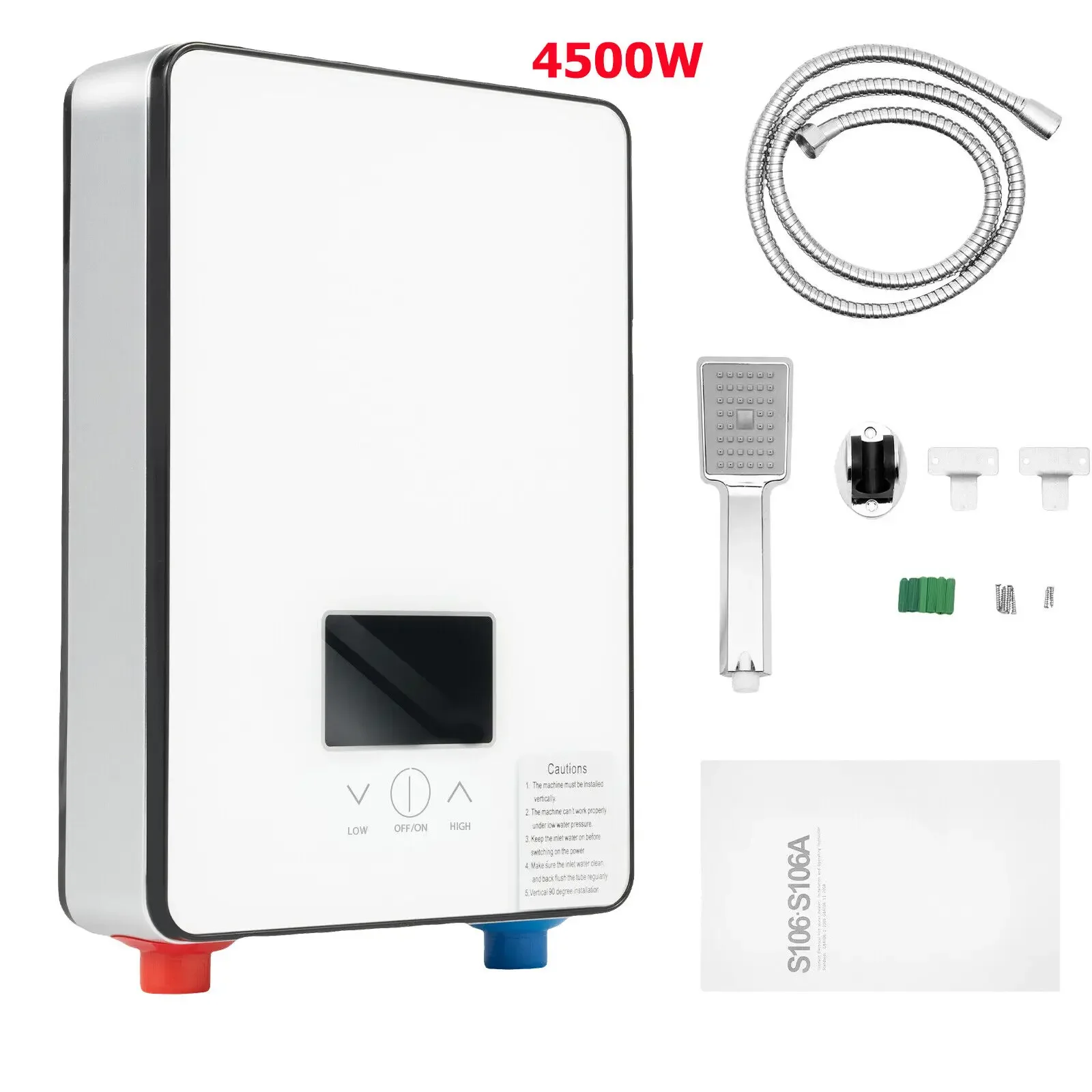 4500W 110V Energy-Efficient Instant Water Heater for Home, RV & Apartment Use, Complete with Shower Head