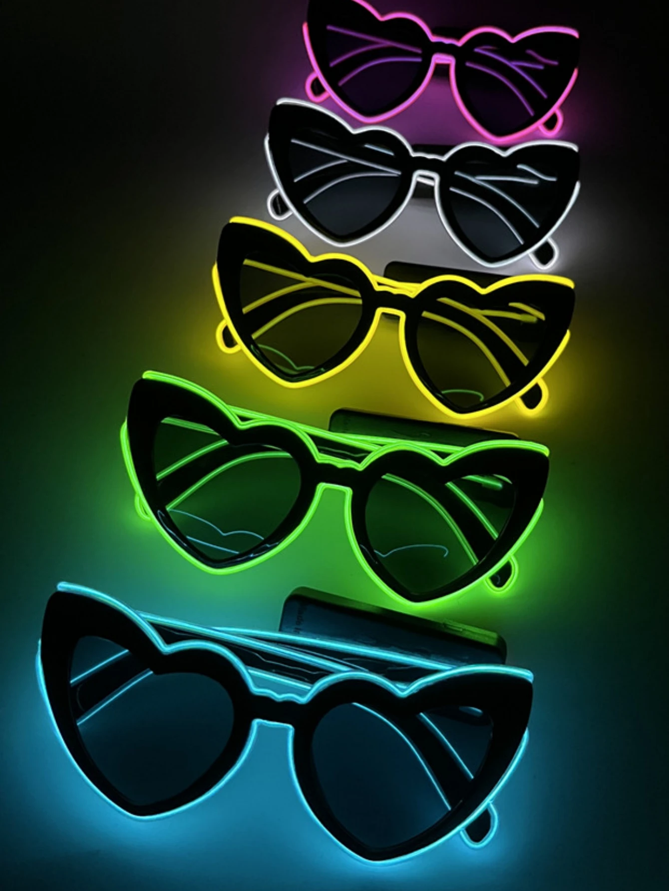 Dazzling love for heart, science and technology, luminous glasses, LED disco dancing, luminous KTV bar, electric syllable atmosp 4