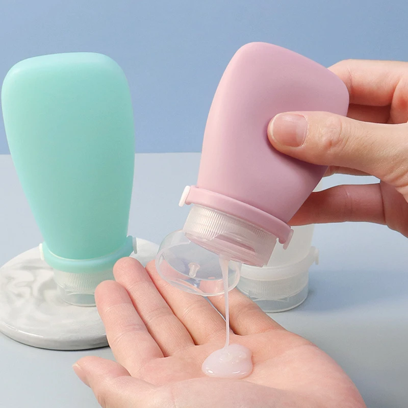 

Empty Refillable Bottle Silicone Leakproof Travel Squeeze Tube Portable Facial Cleanser Cosmetics Lotion Bottle Dispenser