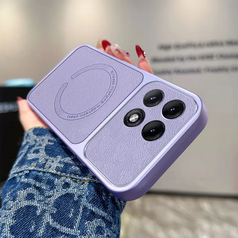 Vegan Leather Magnetic Magsafe-Compatible Phone Case with Full Camera Protection