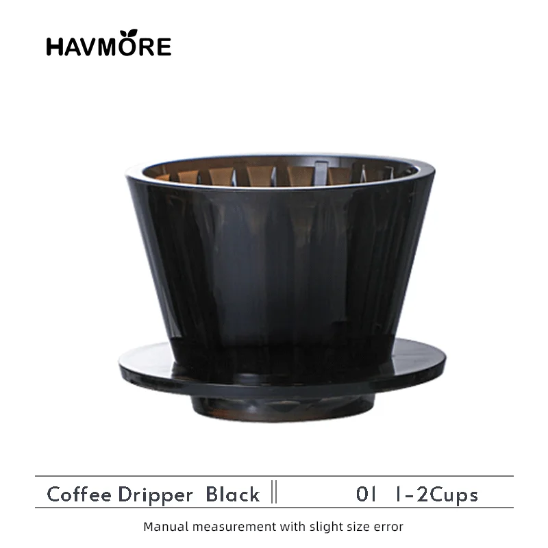 Heat Resistant Glass Coffee Dripper 2-Cup with Fil...