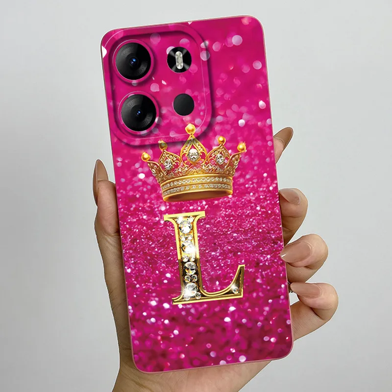 Crown Letter Soft Liquid Silicone Phone Case - Enhanced Grip Bumper Cover
