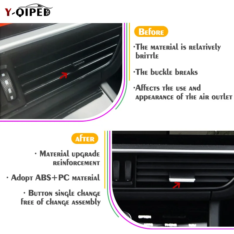 포르쉐 카이엔 9Y0 2018-2023 용 에어컨 배출구 픽, 앞줄 왼쪽 오른쪽 공기 배출구 픽 부품 액세서리, 신제품