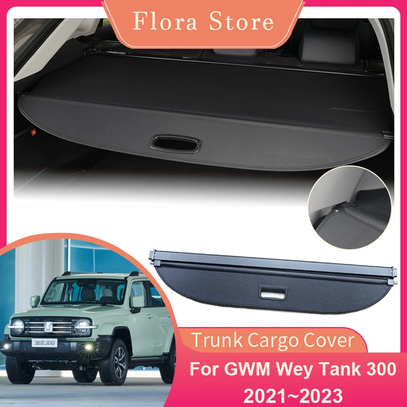 

Trunk Cargo Cover for GWM Wey Tank 300 2021 2022 2023 Rear Luggage Privacy Shield Shade Curtain Partition Board Blind Accessorie