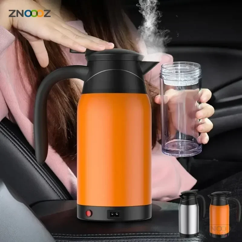 

12V/24V 1000ML Car Electric Kettle Digital Display Car Electric Pot Stainless Steel Coffee Kettle Boiling Water Cup For Travel