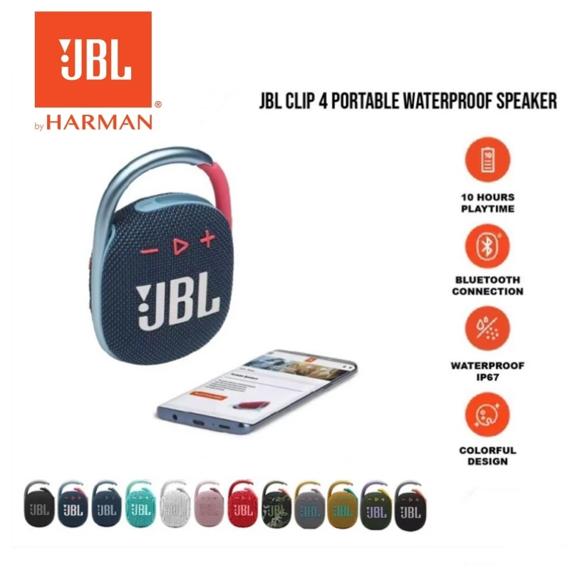 Jbl Clip 4 Altoparlante Wireless Bluetooth Portatile Impermeabile Clip4 Ip67 Altoparlanti Da Esterno Jbl Originali Altoparlanti Da Campeggio