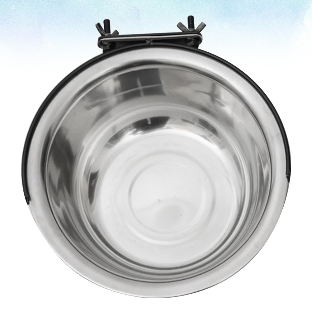 

Stainless Dog Bowls Kennel Cup Pet Food Water Outdoor Bird Parrot Feeding Dish Coop Steel