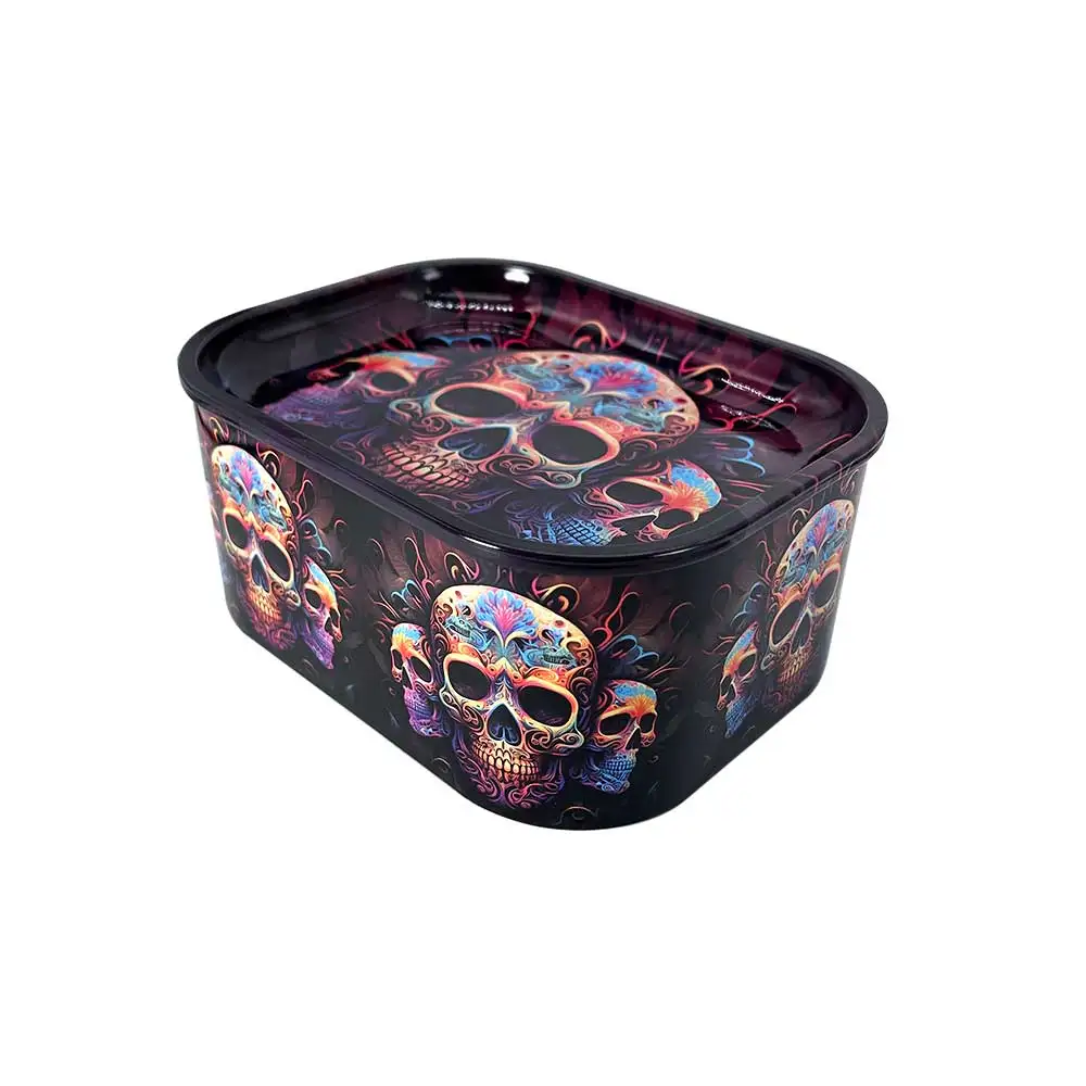 Portable Trendy Cool Metal Cigarette Storage Box, 18x14cm