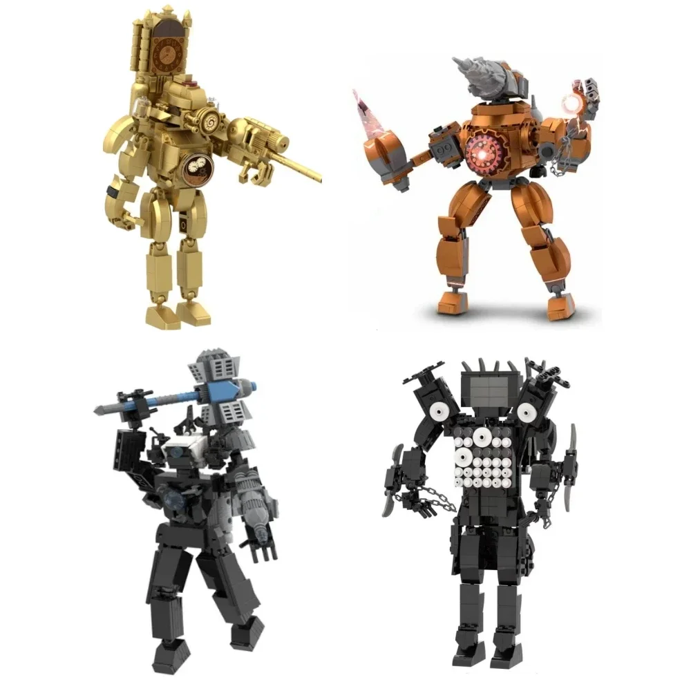 

MOC Skibidi Toilet Man Building Blocks Toys Titan Clock Man Female TV personality Model Sets Of Decoration Diy Toy For Kids Gift