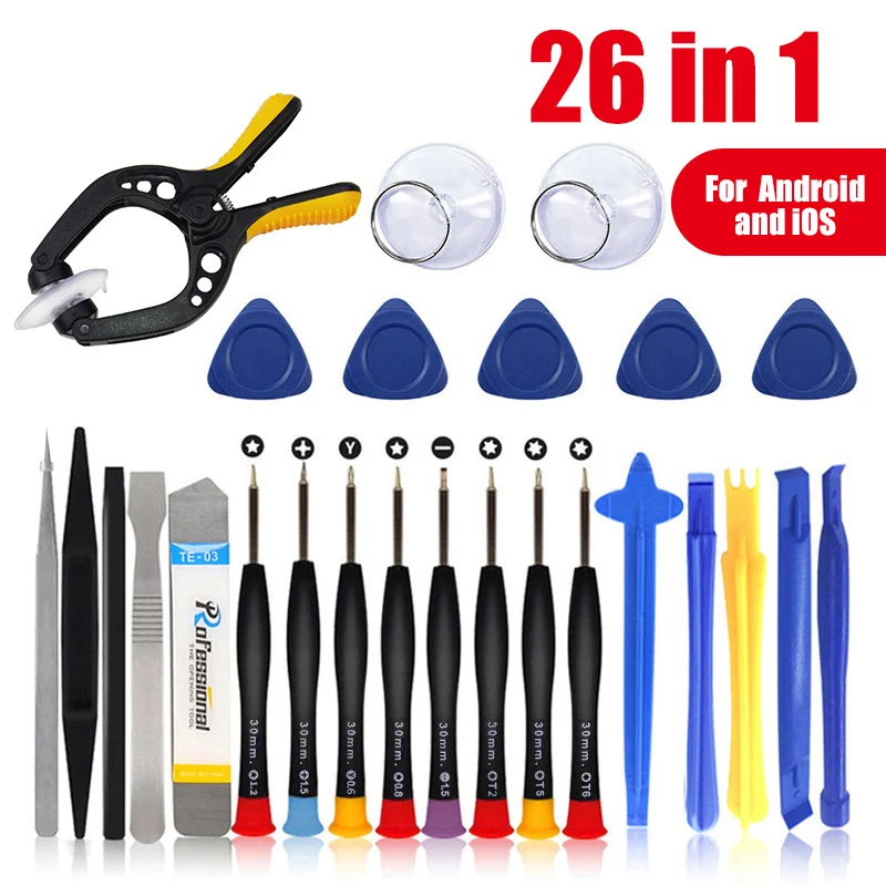 26 in 1 Mobile Phone Repair Tools Screwdriver Set For iPhone iPad Display Laptop Tablet Disassembly Hand Opening Tools Kit
