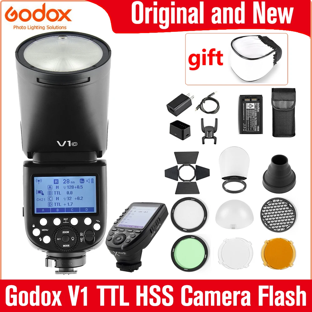 Godox V1 Flash V1S/V1N/V1C TTL Li ion Round Head Camera Speedlight