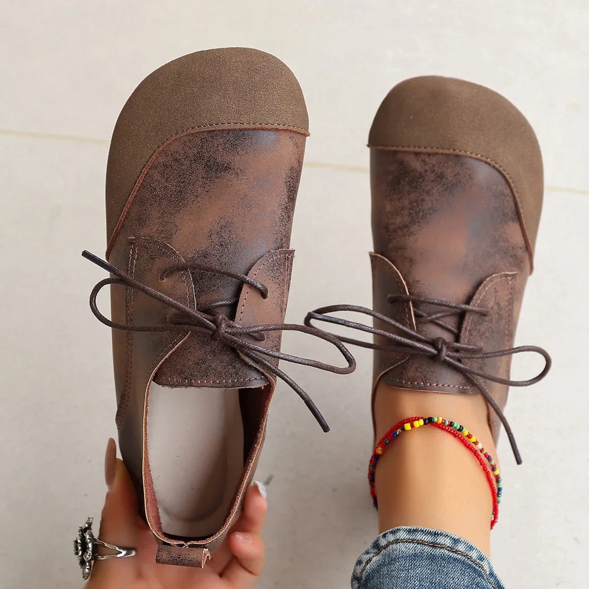 Woman Flats Shoes Loafers Fashion Casual Sports Sneakers Trend Brand Women's Fashion Dress Shoes New Lace Up Femme Zapatos