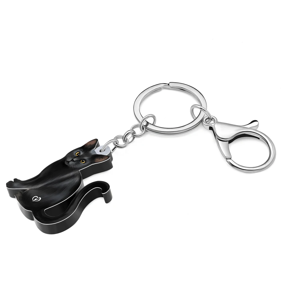 Portachiavi Acrilico Gatto Multicolore | BONSNY | Ciondolo Per Borsa E Telefono | Regalo Per Ragazze