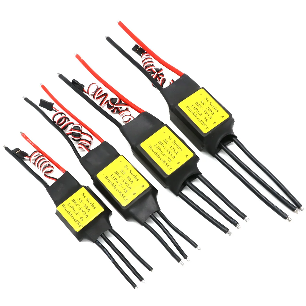 

SS Series ESC 50A 80A 125A 200A бесщеточный ESC с радиатором для фотовертолета