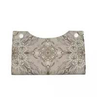 Custom Vintage Rhinestone Pearl Tissue Box Holder Rectangular Crystals Diamonds PU Leather Facial Tissue Box Cover for Office 2