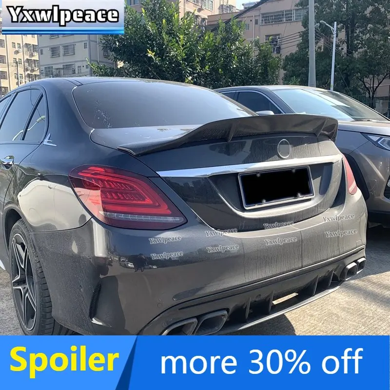 

R Style Carbon Fiber Rear Trunk Spoiler Car Styling for Mercedes-Benz W205 2015-2019 C180 C200 C300 C400 C63 AMG Sedan 4 Door