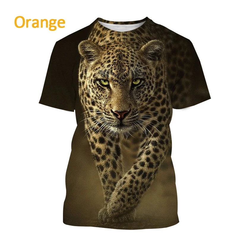 【新品】davryu leopard TEE Lsize New Animal Leopard Short-sleeved T Shirt Men's Casual Fashion