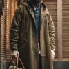 Maden Retro M51 Hooded Windbreaker Loose Fit Cotton Zipper Mid-length Jacket Versatile Solid Color Outerwear for Men's Autumn 1