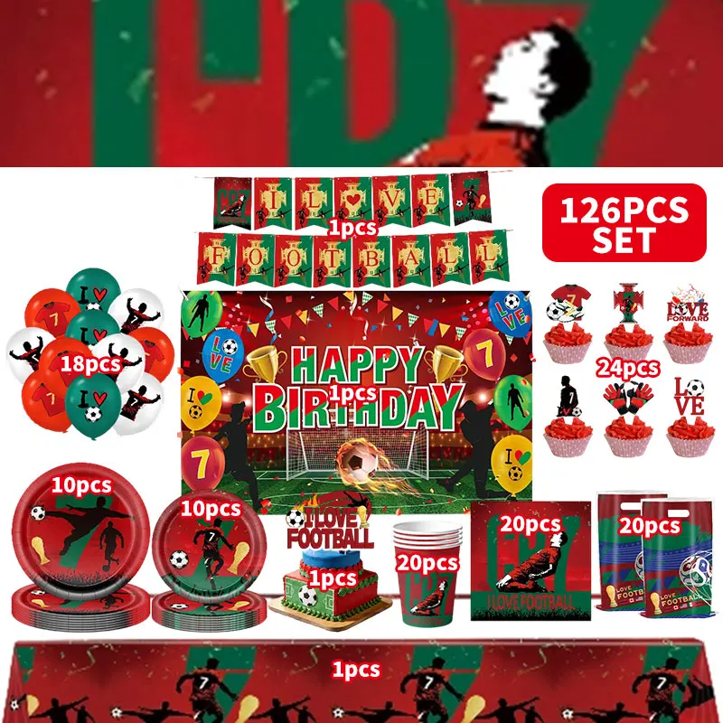 newest cr7 birthday decoration soccer superstar party supplies football balloons set tablecloth plates cups backdrop favor gifts Newest CR7 Birthday Decoration Soccer Superstar Party Supplies Football Balloons Set Tablecloth Plates Cups Backdrop Favor Gifts 6