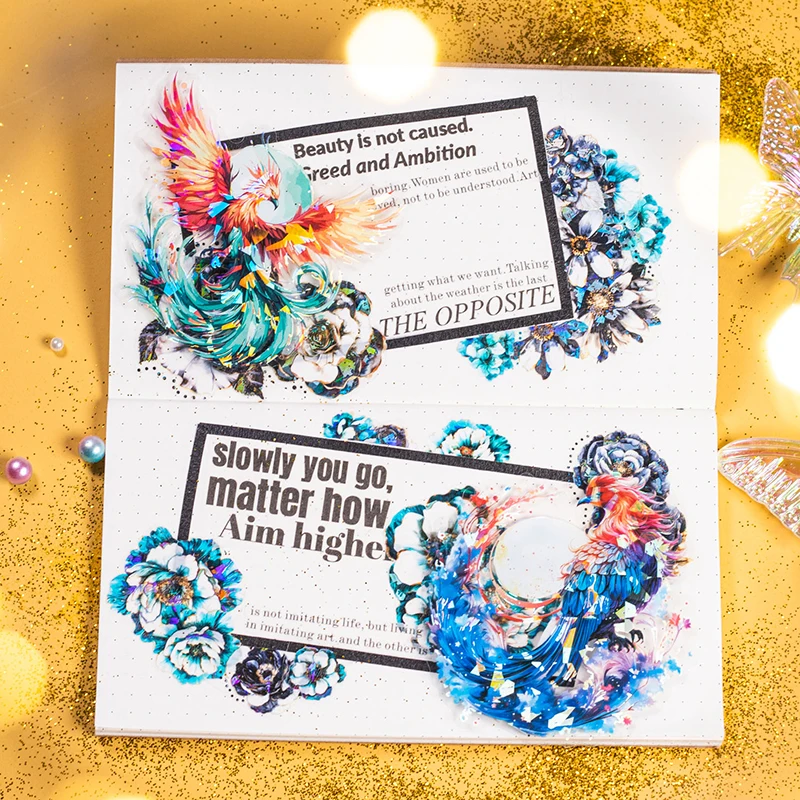 4 styles 10 pcs The Phoenix Chirping Series Decorative sticker Diary Album Scrapbooking material Junk Journal Supplies