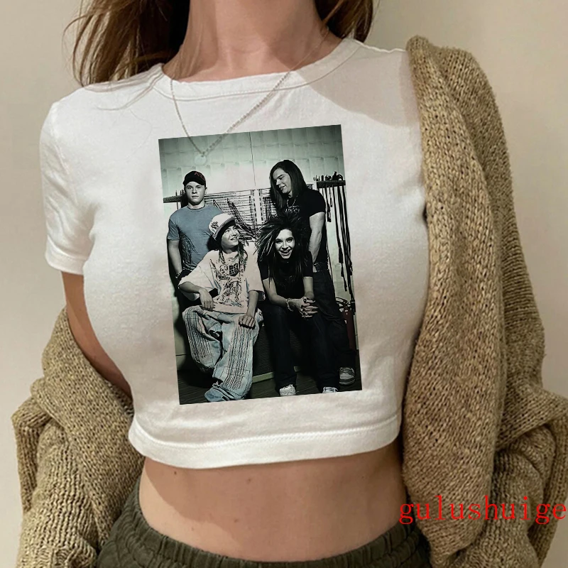 Gothic Punk Style Tokio Hotel T-shirt Crop Top Vest T Shirt Tank Top Fashion Women Cropped Graphic Tshirt Vintage Tees Shirts 6