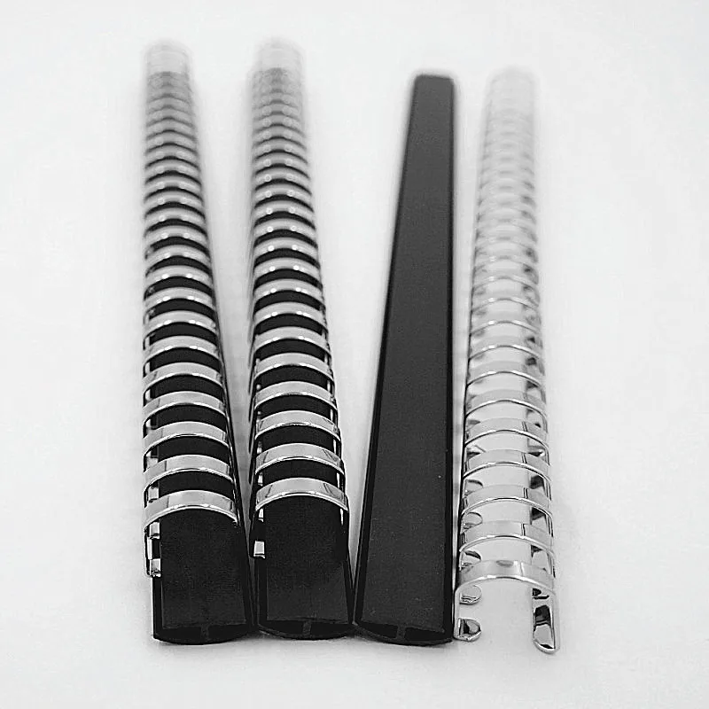 5Pcs A4 B5 30/26 링 루스 리프 북 바인더 금속 바인딩 클립 블랙 플라스틱 슬라이더 나선형 노트북 바인더 학교 문구
