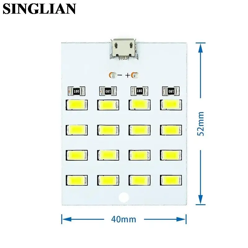 LED Lamp Board 1pcs 8/12/16/20Bits 8 12 16 20LED Lamp Bead Panel Mini Micro USB Night Light Mobile Camping Emergency Light