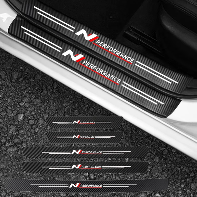 

For Hyundai N performance I30N Accent Veloster Carbon fiber pattern car door sill Threshold cill sticker paster auto accessories