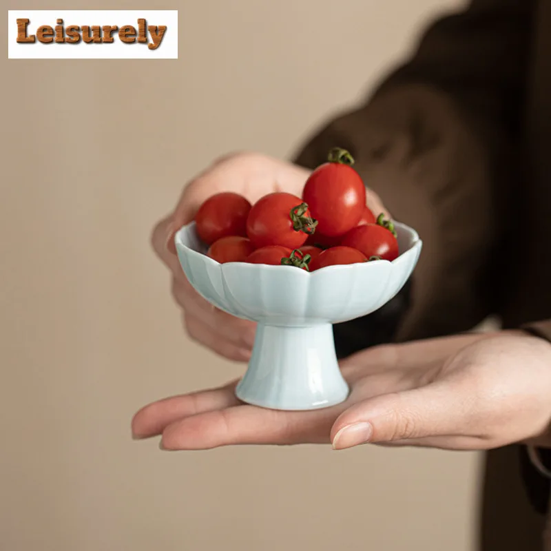 Breeze High Foot Fruit Dishes Ancient Pastry Plate Dessert Candy Dish Fruit Snack Plate Plates For Food Accessories Ornaments