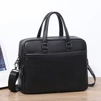 Double Zipper Men Bags Genuine Leather Men Briefcase Bag Business Leather Laptop Bag Shoulder Fashion Office Male Handbag Large 2