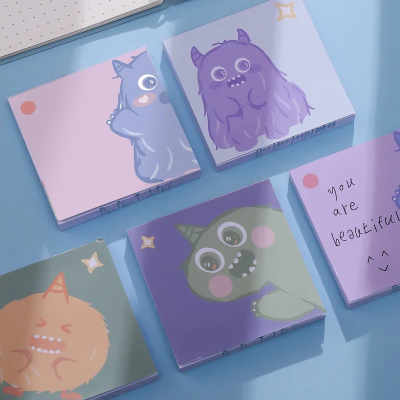 

100 Sheets Kawaii Monsters Note Paper Memo Pad Thin Section Scrapbook Decorate Cute Office School Supplies