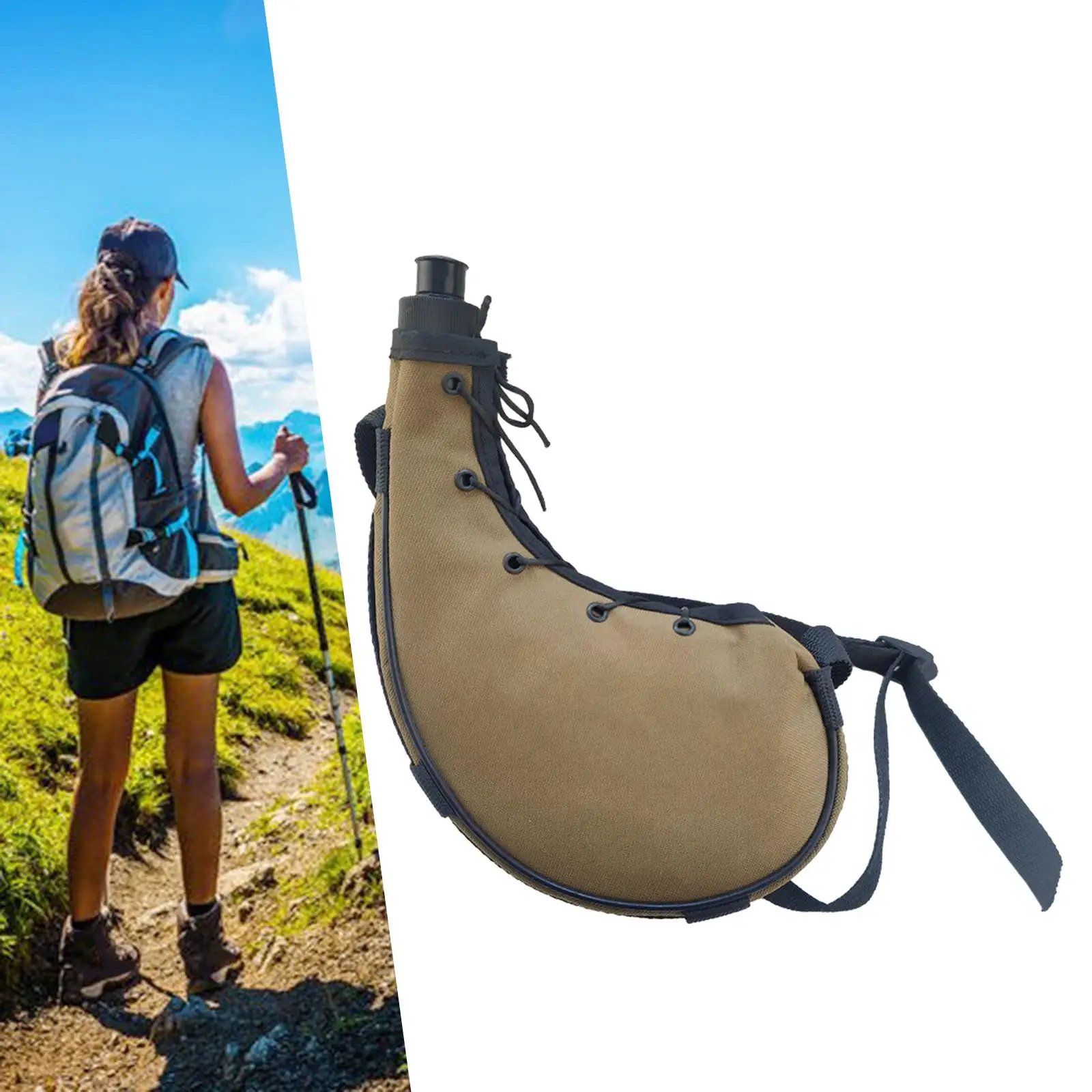 Outdoor Bottle Oxford Cloth Leakproof Water Bottle Water Kettle Sport Bottles for Running Traveling Fishing Hunting Camping