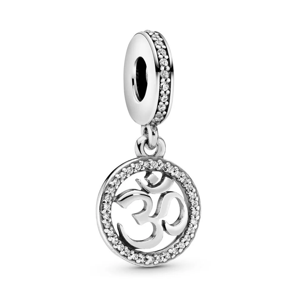 

Authentic 925 Sterling Silver Bead Om Symbol Pendant Charm Fit Pandora Women Bracelet Bangle Gift DIY Jewelry