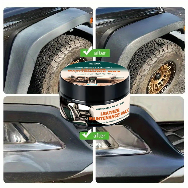 Car Interior Plastic Renewal Paste - Removes Scratches/Oxid, Restores Shine for Dash/Seats with UV Protect, Long-Lasting Shine 4