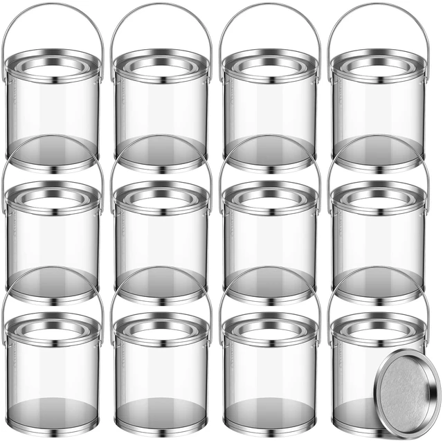 12 Pieces Clear Paint Cans Clear Paint Containers With Lids For Party  Supplies Party Favor Cans Great For Party Decor And DIY - AliExpress