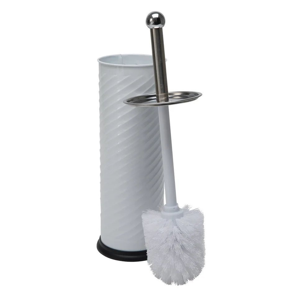 Durable Swirled Texture Toilet Brush Holder Set