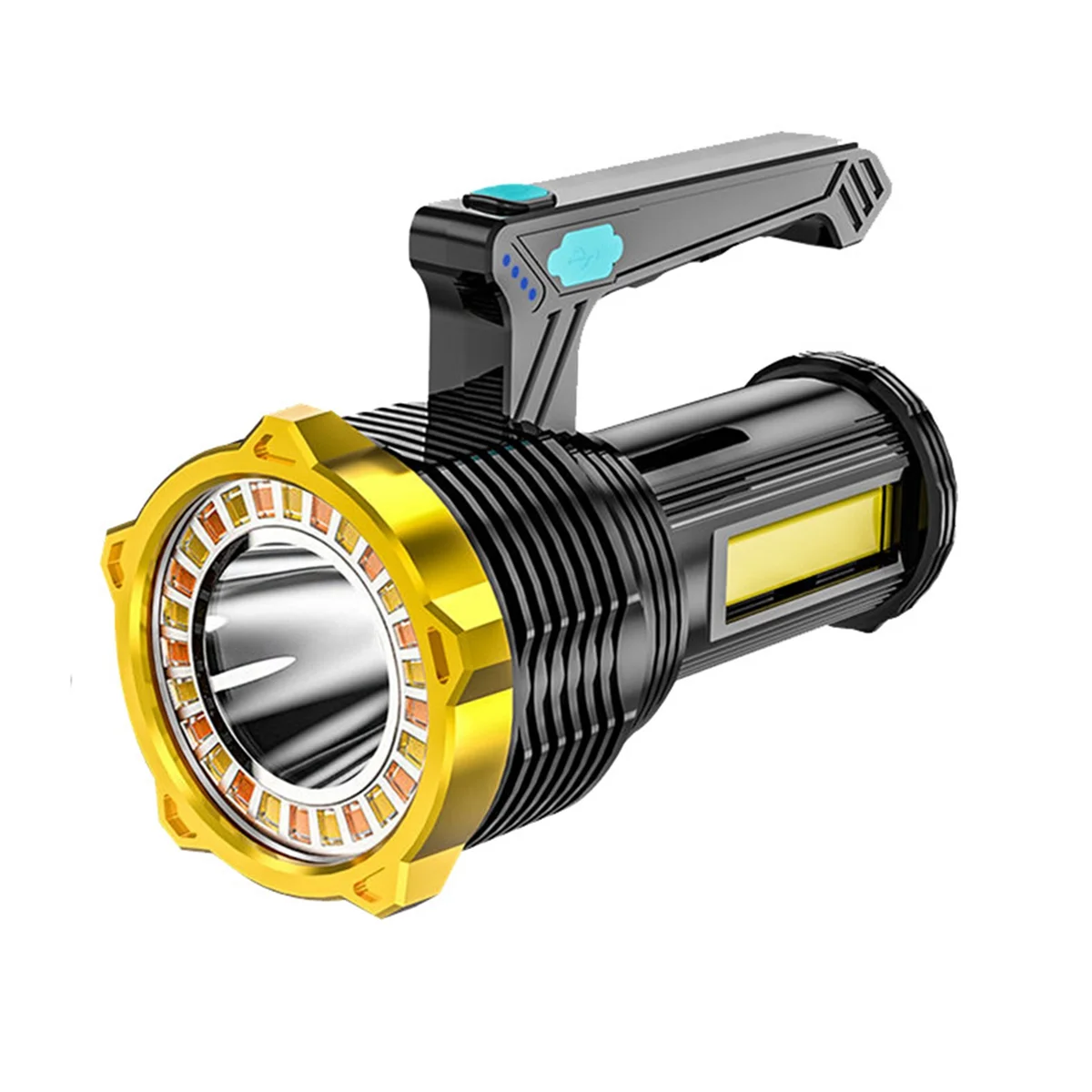 

LED Flashlight USB Rechargeable Handheld Lantern Camping Portable Lamp Built in Battery Lighting COB Flashlights