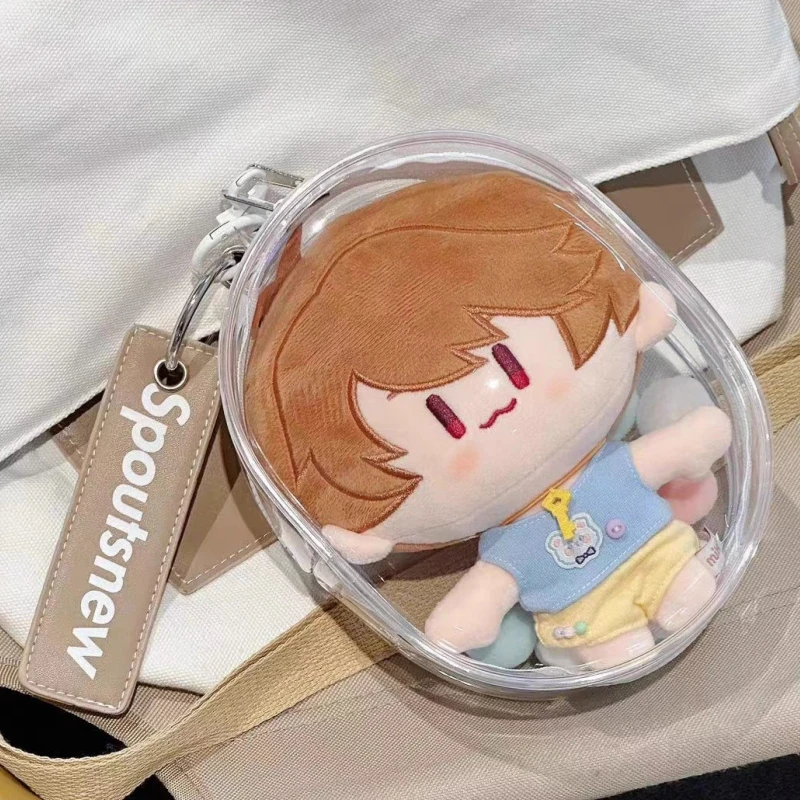 

10cm Transparent Plush Dolls Storage Pouch Mystery Box Keychain Bag PVC Thicken Storage Pouch Organizer Box Doll Toy Bag Wallet