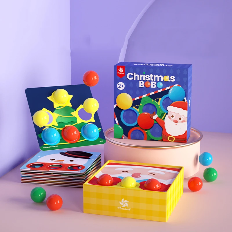 

Christmas Ball Matching Game Color Cognition Toys Rainbow Color Sort Fine Motor Training Toys Montessori Sensory Education Toy