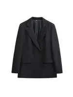 Women's Double Breasted Office Wear Blazer Coat, Long Sleeve, Flap Pockets, Female Outerwear, Chic Tops, Fashion - Image 4