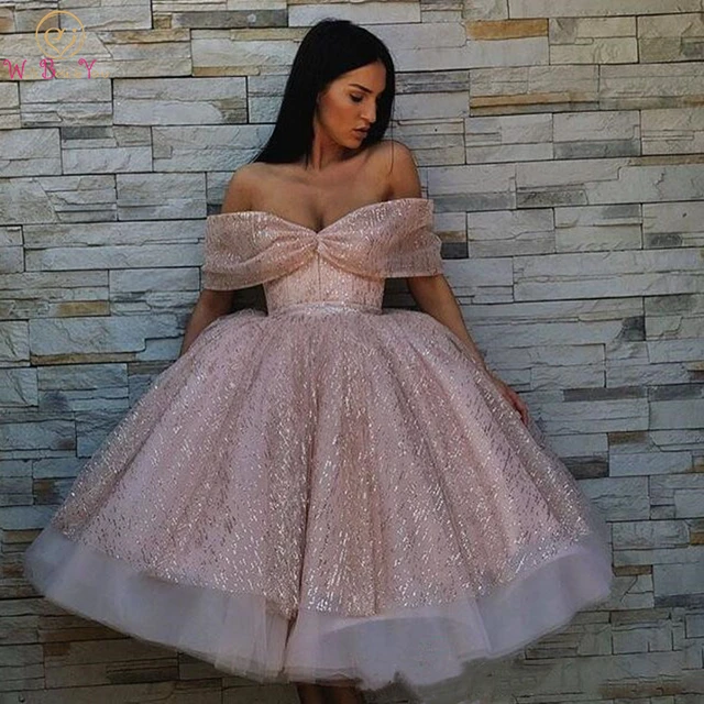 Off Shoulder Tulle Prom Dresses Tea Length Formal Evening Party Gowns with  Pockets A Line Ball Gown, Sage, 4 : Amazon.co.uk: Fashion
