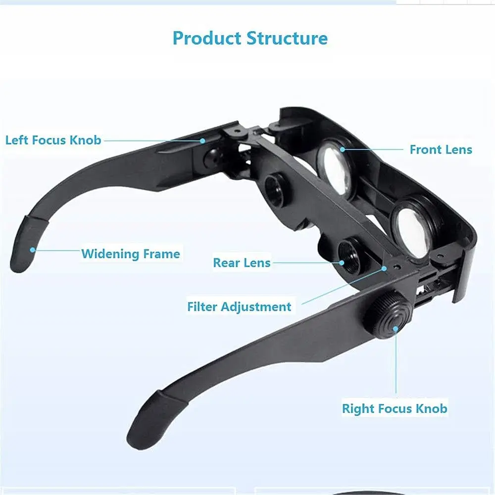 Outdoor Portable Fishing Telescope Glasses Professional Fishing Binocular Glasses Hands-Free Spyglass For Hiking Concert