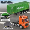 HUINA Plastic 1317 1/18 Scale 2.4G RC Tractor Car Container Trailer Truck with Battery 9CH Assembled Radio Remote Control Cars 1