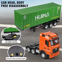 HUINA Plastic 1317 1/18 Scale 2.4G RC Tractor Car Container Trailer Truck with Battery 9CH Assembled Radio Remote Control Cars 1