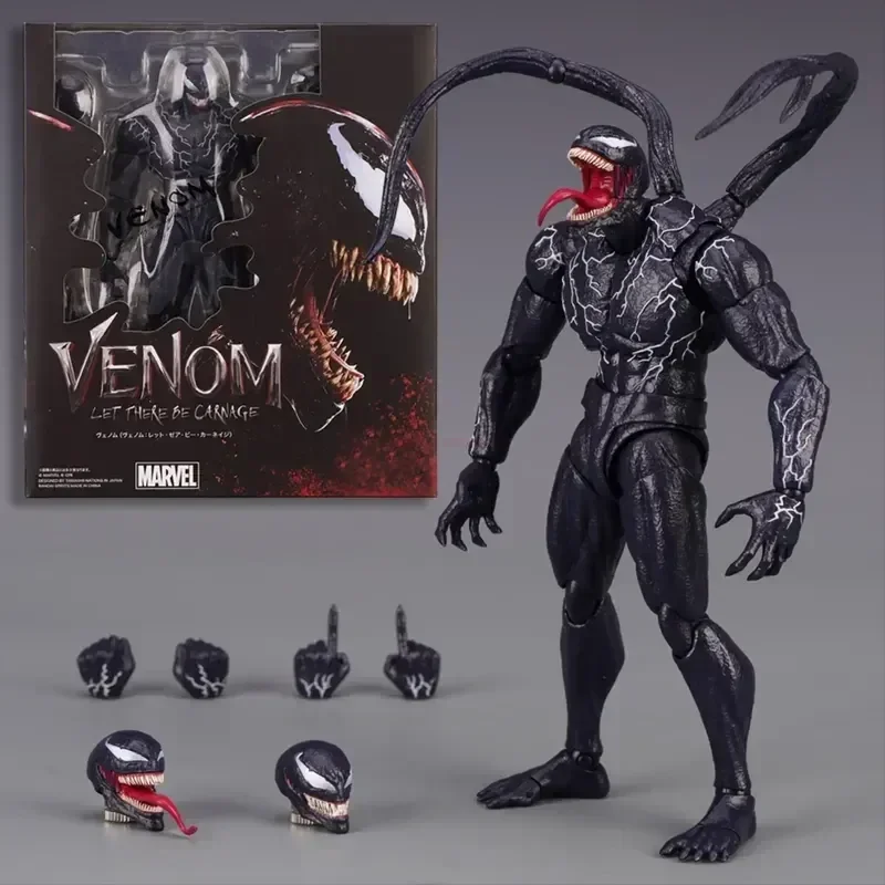 

20cm Marvel Venom Shf Legends Action Figure Joint Movable Toys Change Face Statue Model Doll Collectible Ornaments For Toy Gift