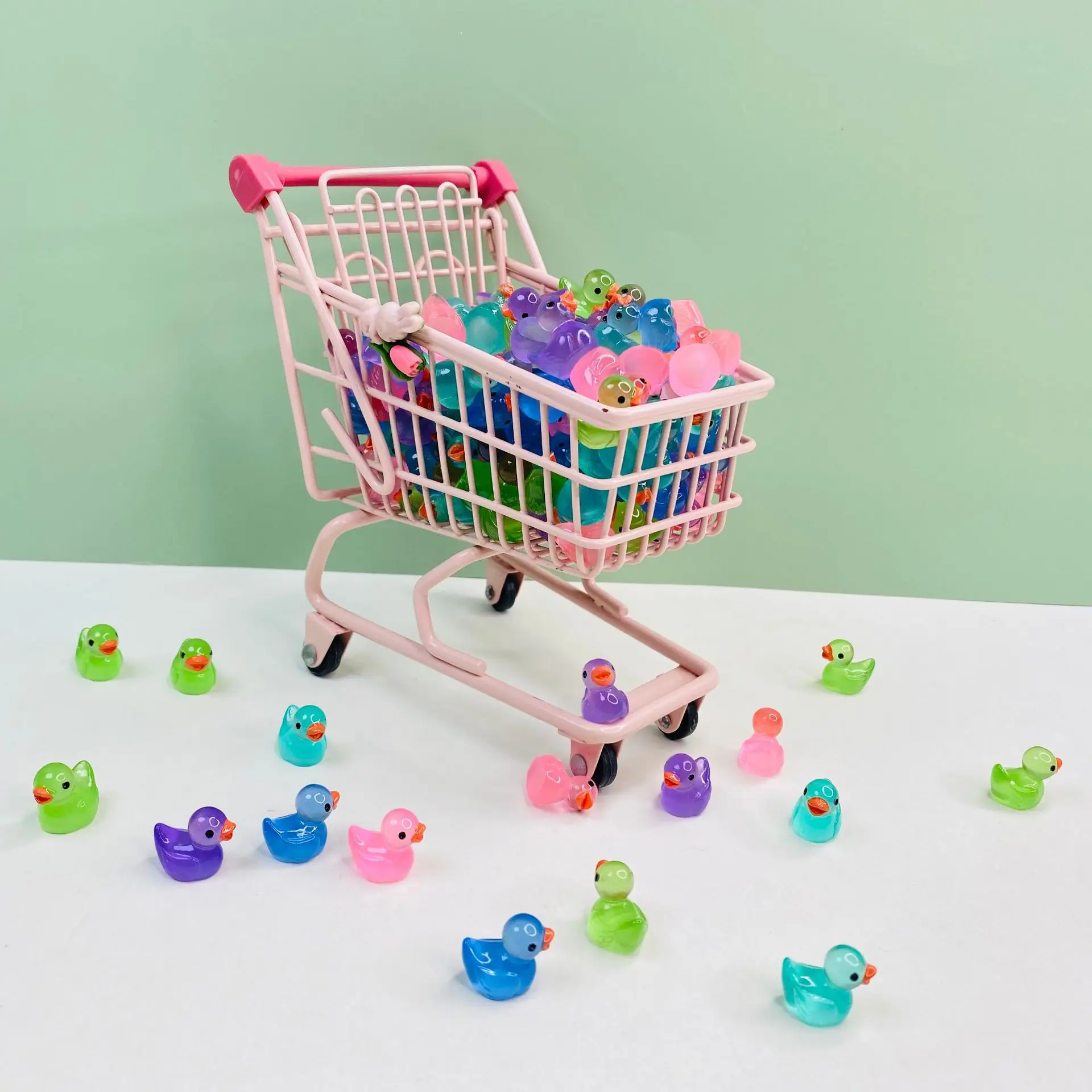 Phone Case Decoration 10Pcs 20Pcs Nightglow Little Duck Cartoon 3D Transparent DIY