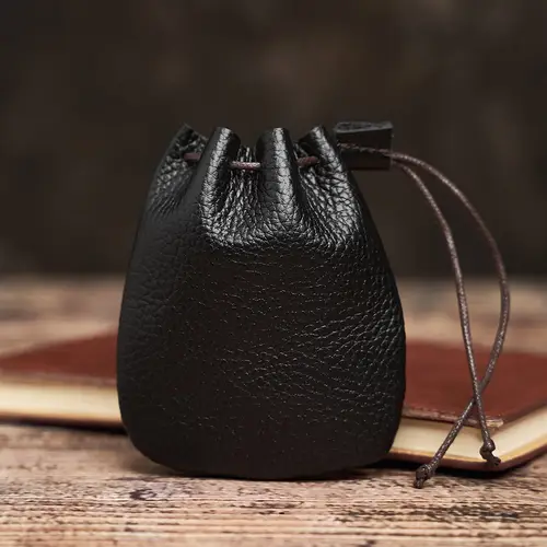 Vintage Coin Purse Men Women Genuine Leather Casual Small Coin Wallet Hard Leather Money Pocket Drawstring Storage Bag NUPUGOO - Image 11