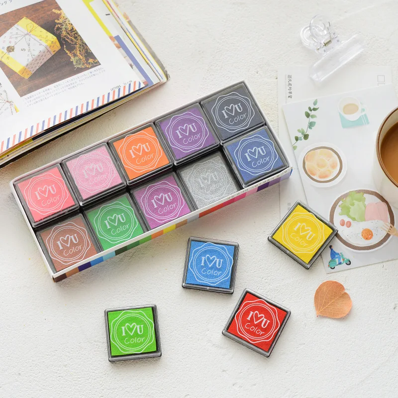 

Korean Version Of The New 20 Color Children'S Finger Painting Ink Rubber Stamp Ink Hand Ledger Diy Square Color Decorative Print
