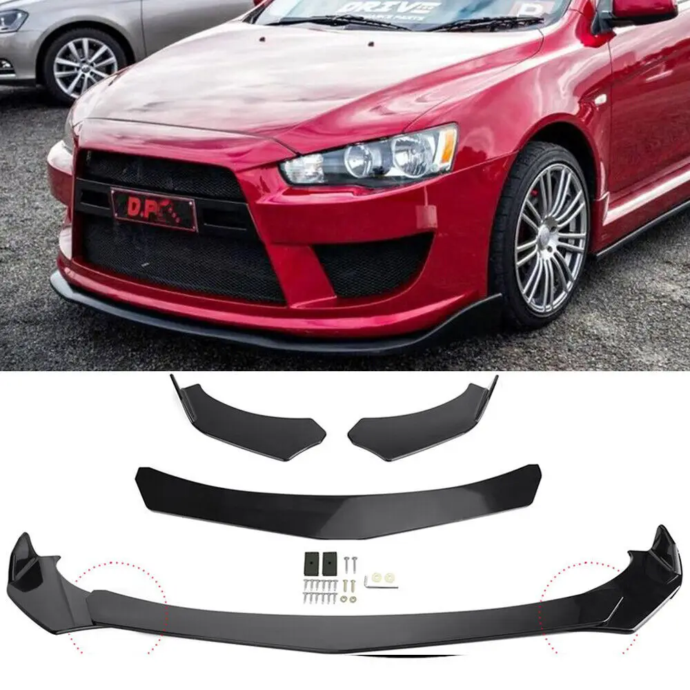 4pcs Car Front Bumper Lip Body Kit Canard Lip Diffuser Spoiler Anti